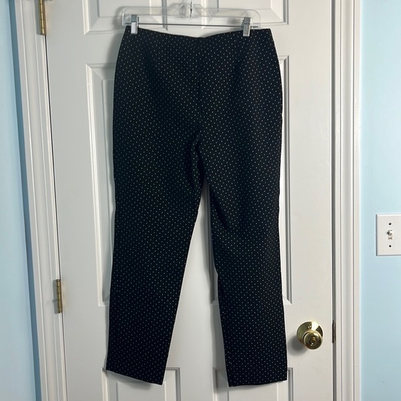 J Jill Ponte Black White Polka Dot Leggings Slim Leg Size Medium - Picture 4 of 10